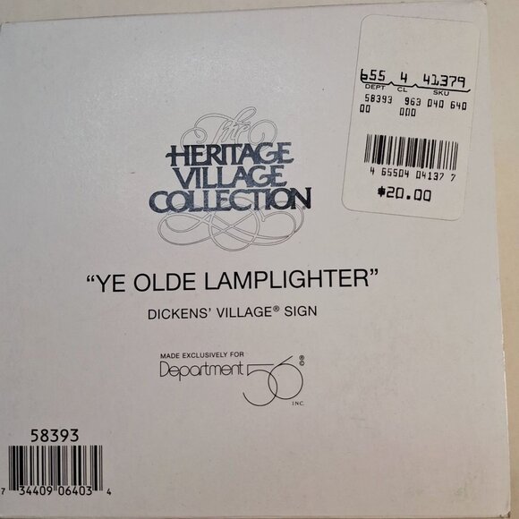 Department 56 Heritage Village Dickens Village "Ye Olde Lamplighter" Hand-Painte - Picture 2 of 5
